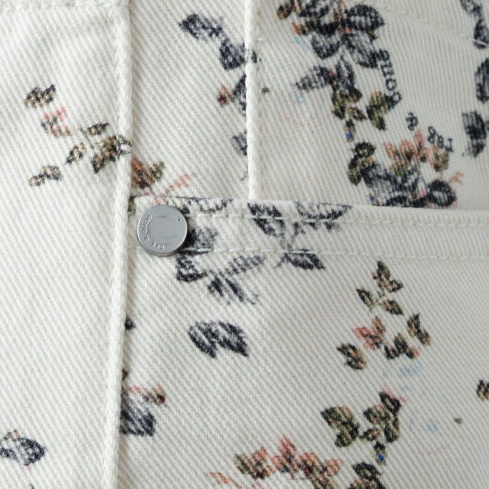 NEW rag & bone Women Ellie Twill White Pocketed Jean Shorts Floral Western Yoke - Picture 5 of 5